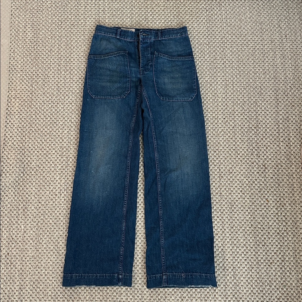 Ralph Lauren Wide Leg Sailor-Style Blue Jeans